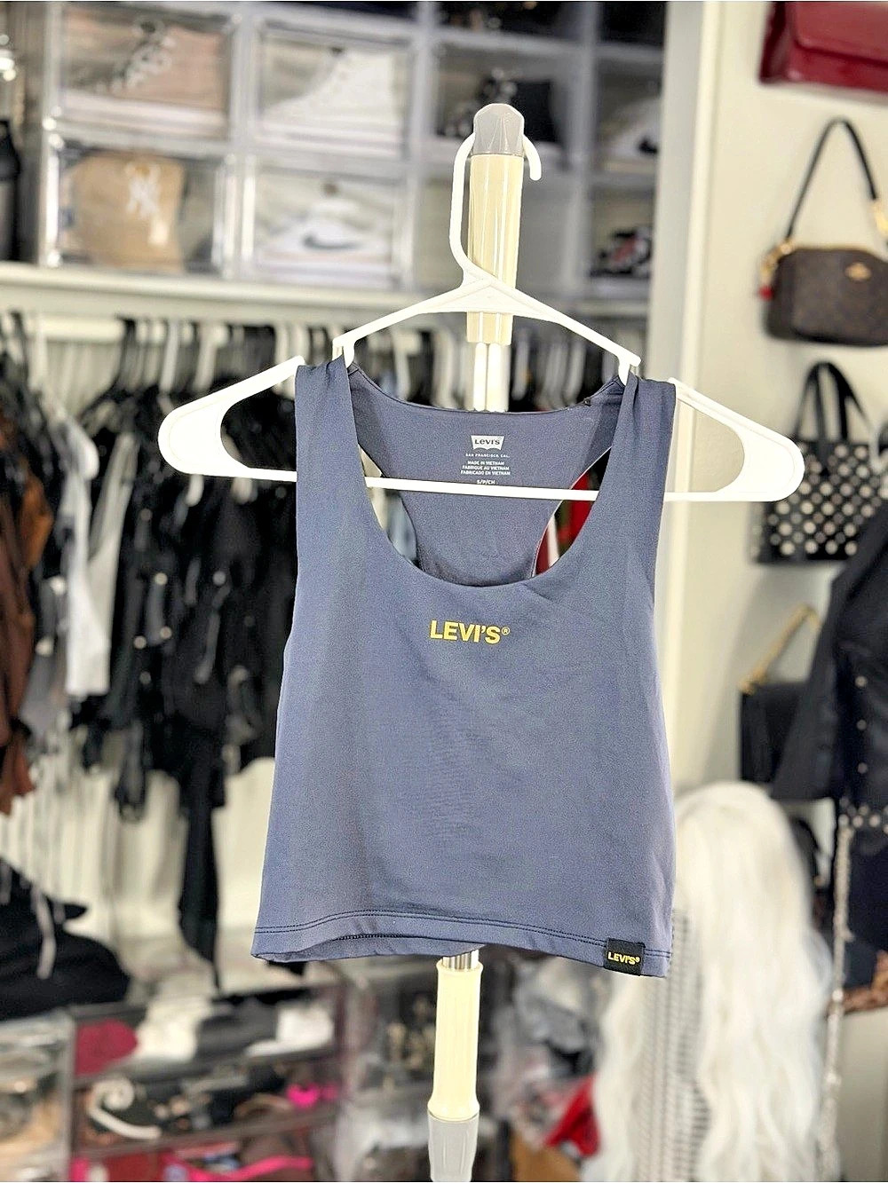 Levi's Essential Racer Tank Top blue/Gray Small